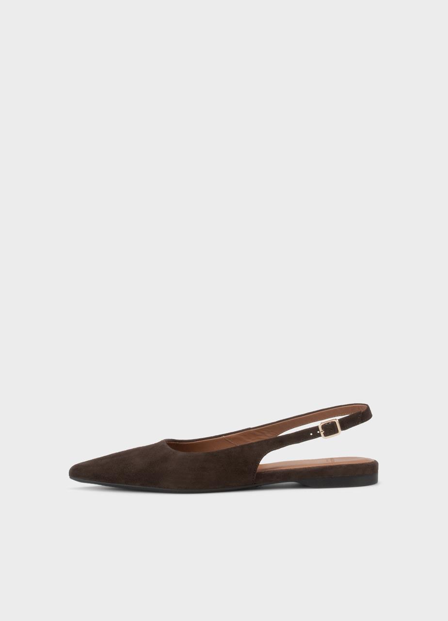 Hermine ballerinaskor Mörkbrun, Mocka