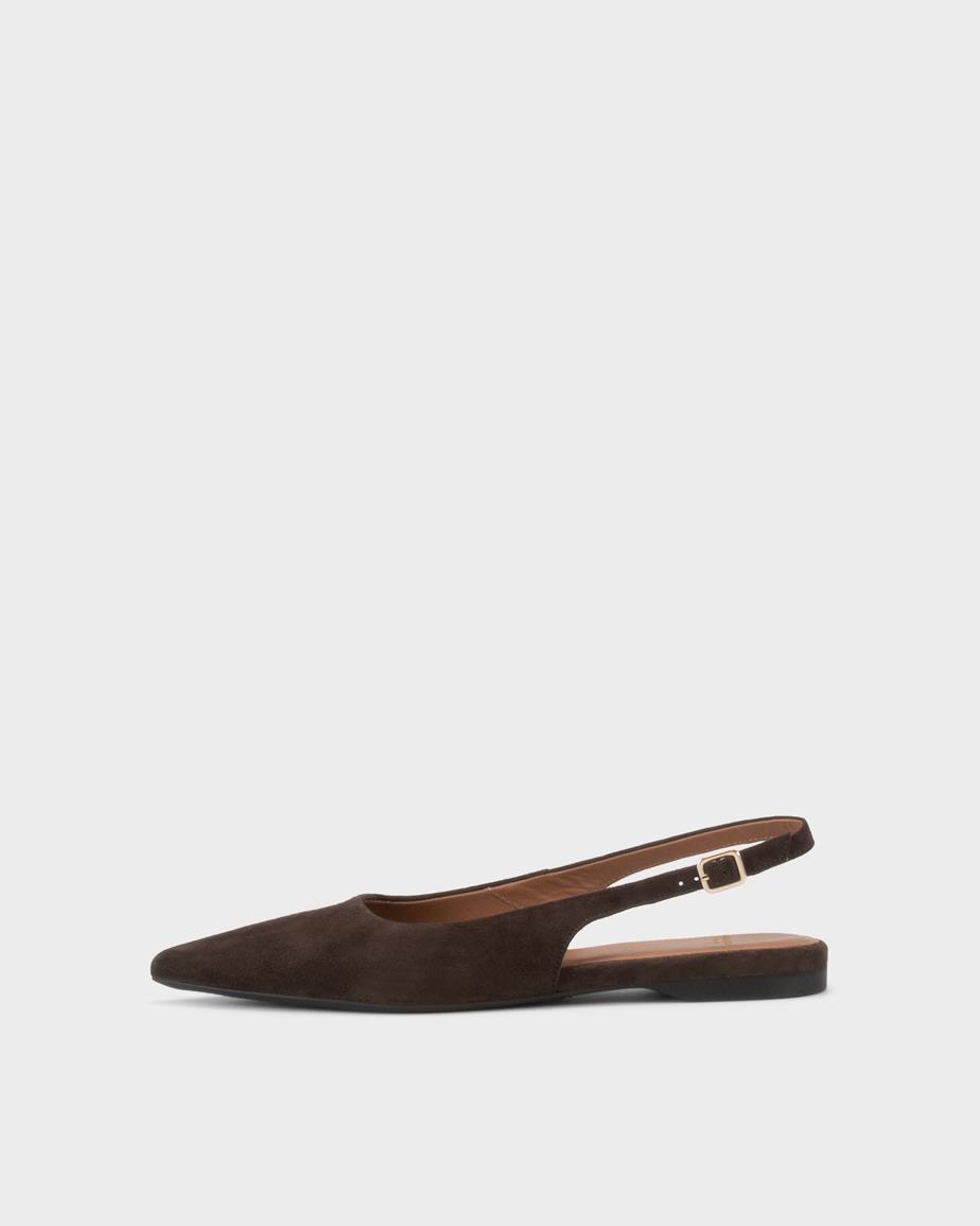 Hermine ballet flats Dark Brown, Suede