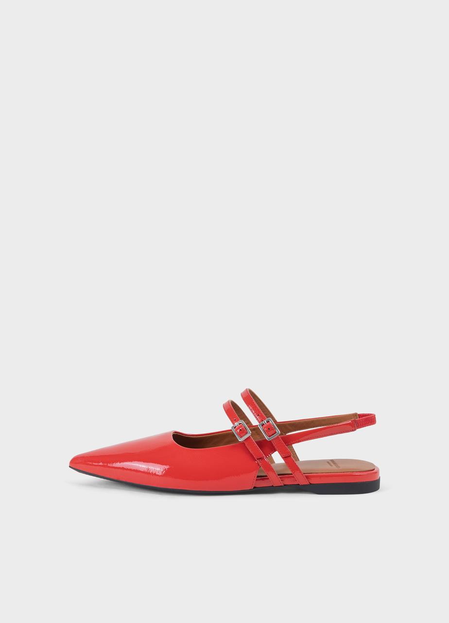 Hermine chaussures basses Rouge cuir verni