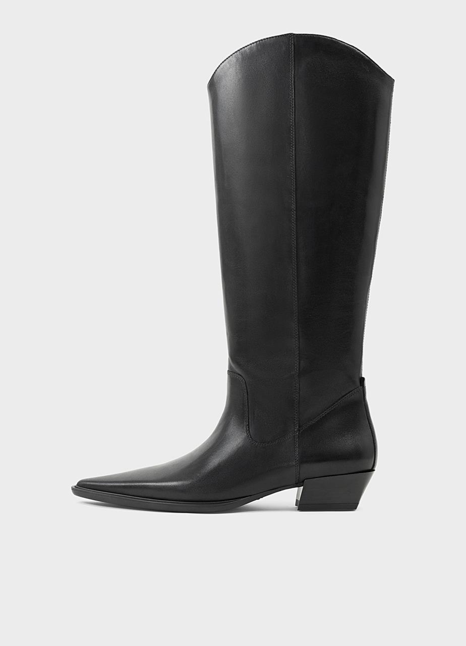 Cassie botas de cano alto Preto couro