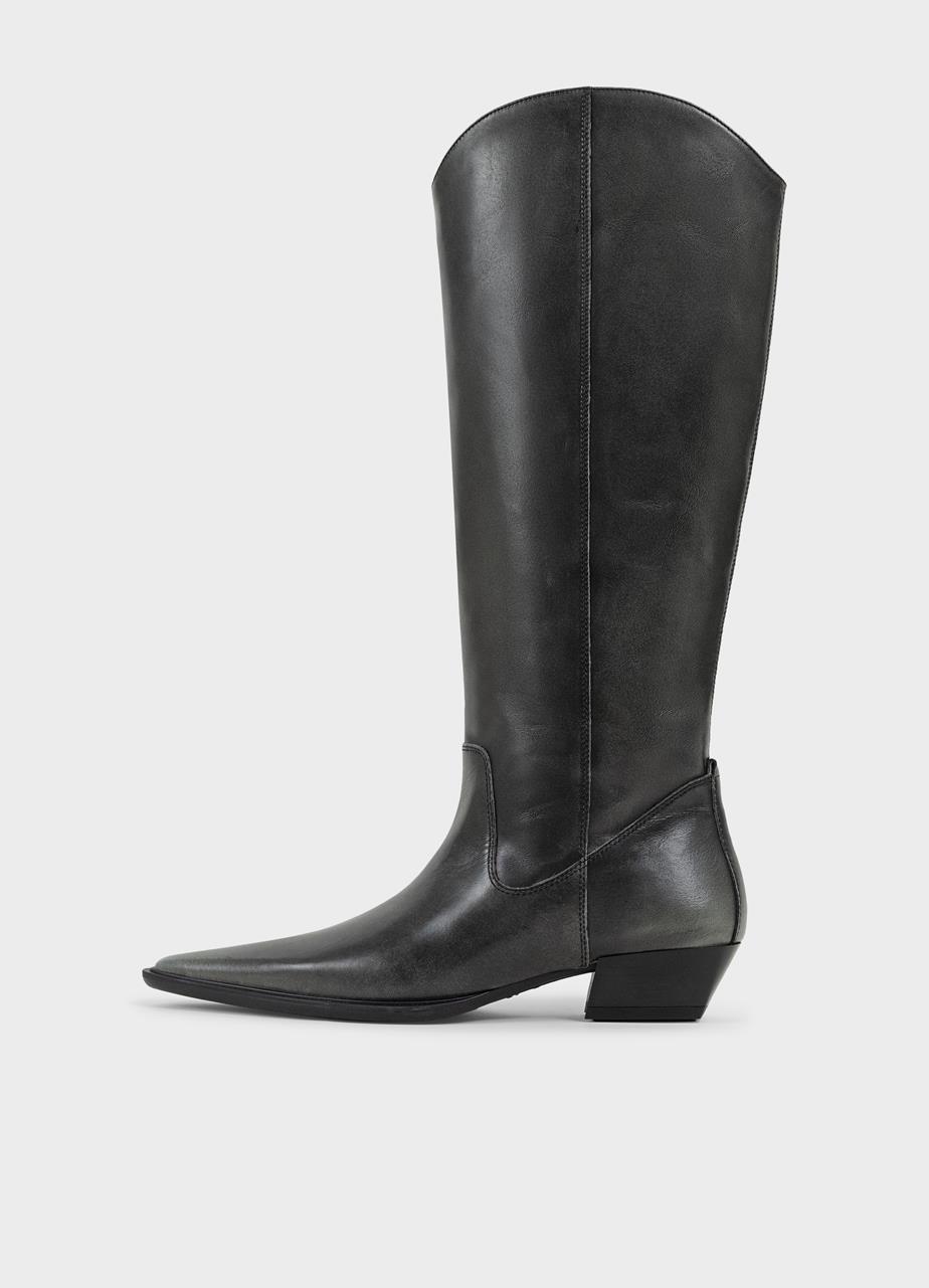 Cassie tall boots Grey brush-off leather