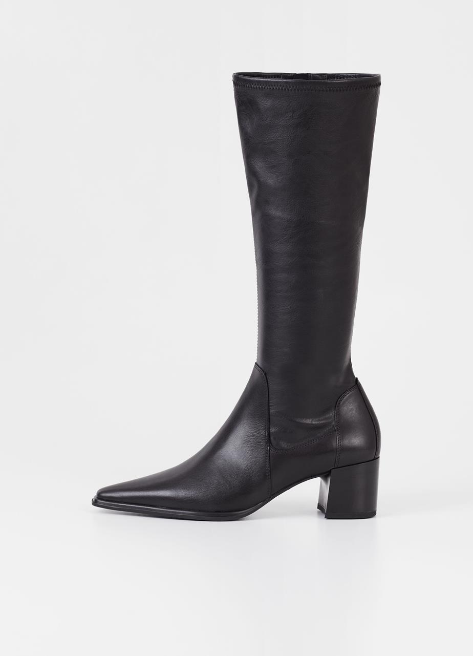 Giselle tall boots Black leather/comb