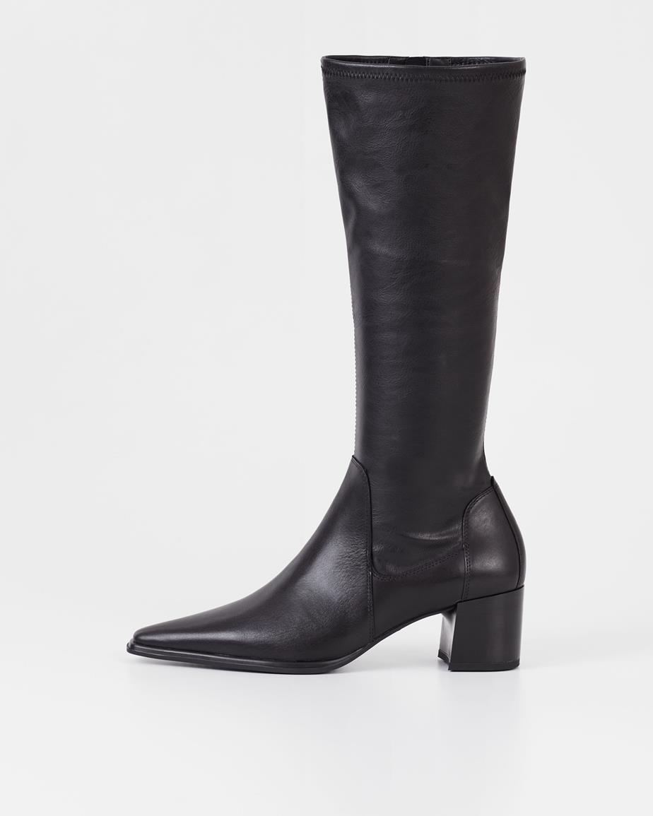Giselle tall boots Black, Leather/Comb