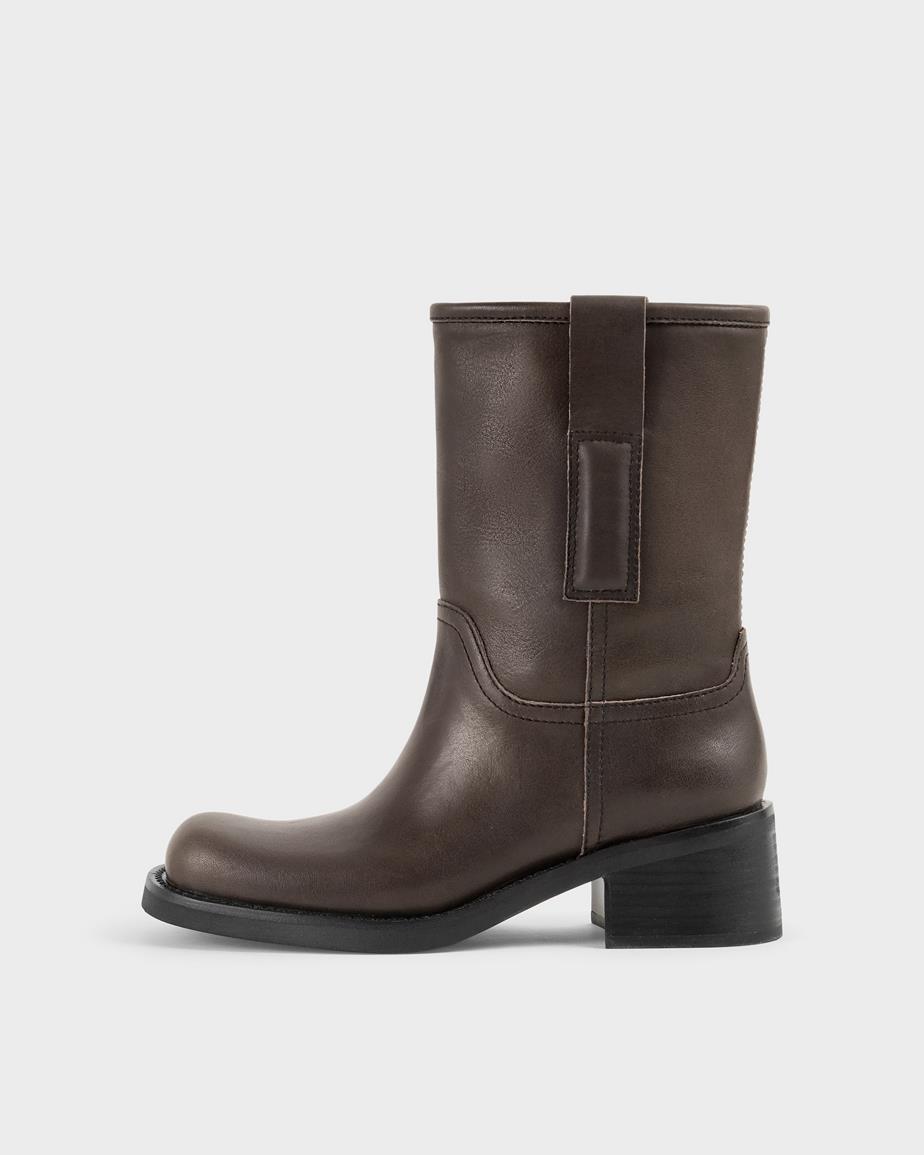 Nour boots Brun, Skinn
