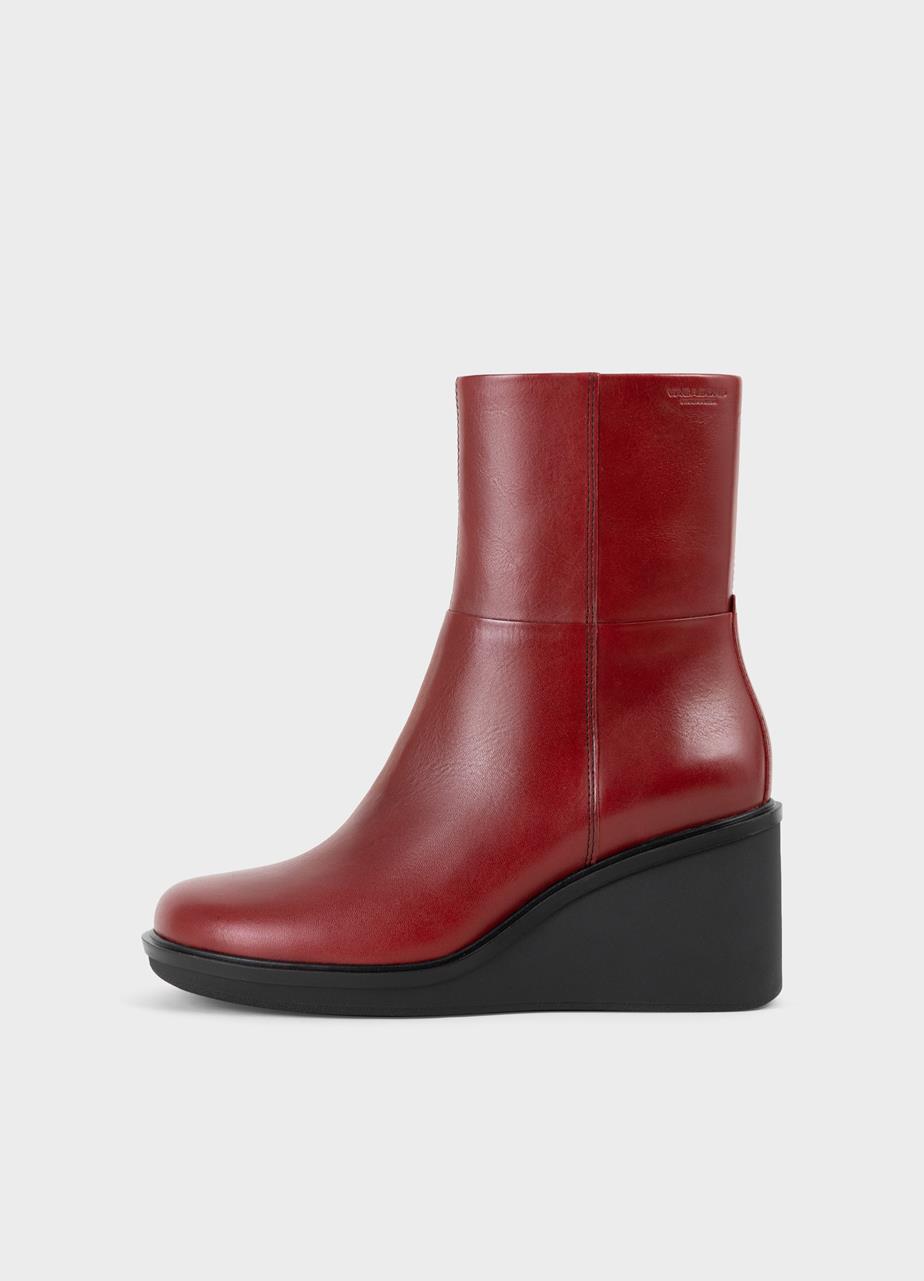 Deena botas Vermelho-Escuro couro