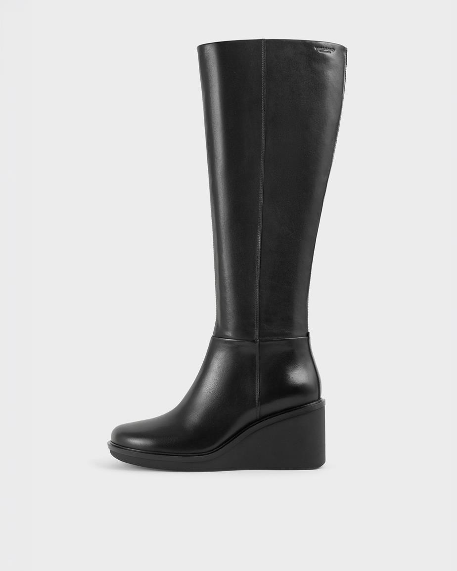 Deena bottes hautes Noir, Cuir