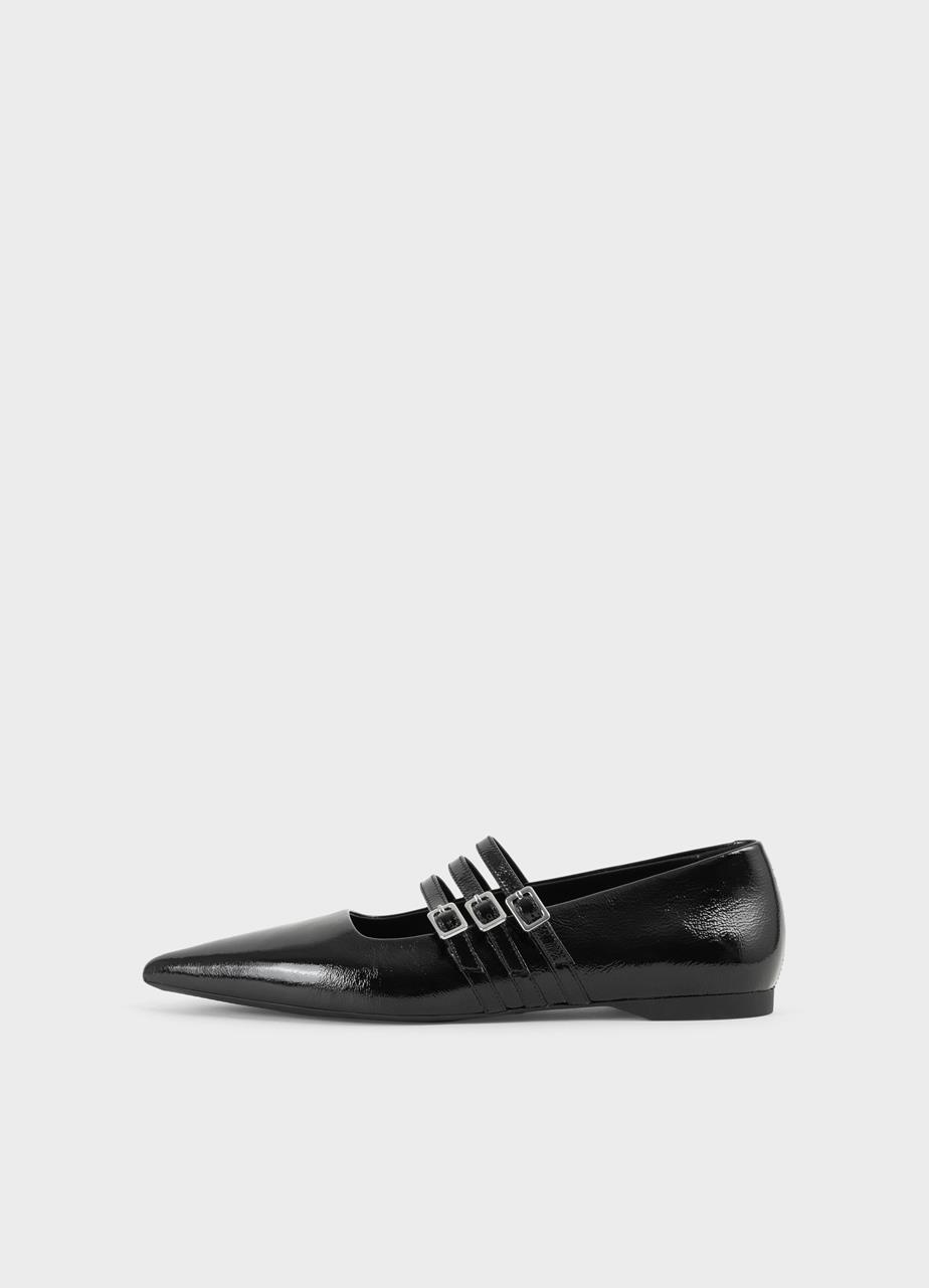 Hermine halbschuhe Schwarzes lackleder