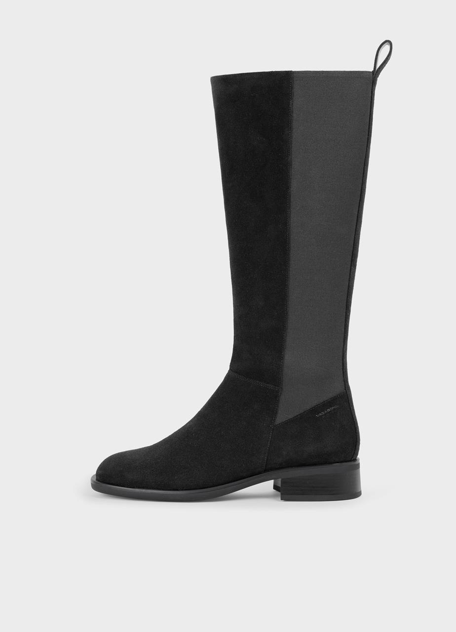 Sheila bottes hautes Noir, Daim