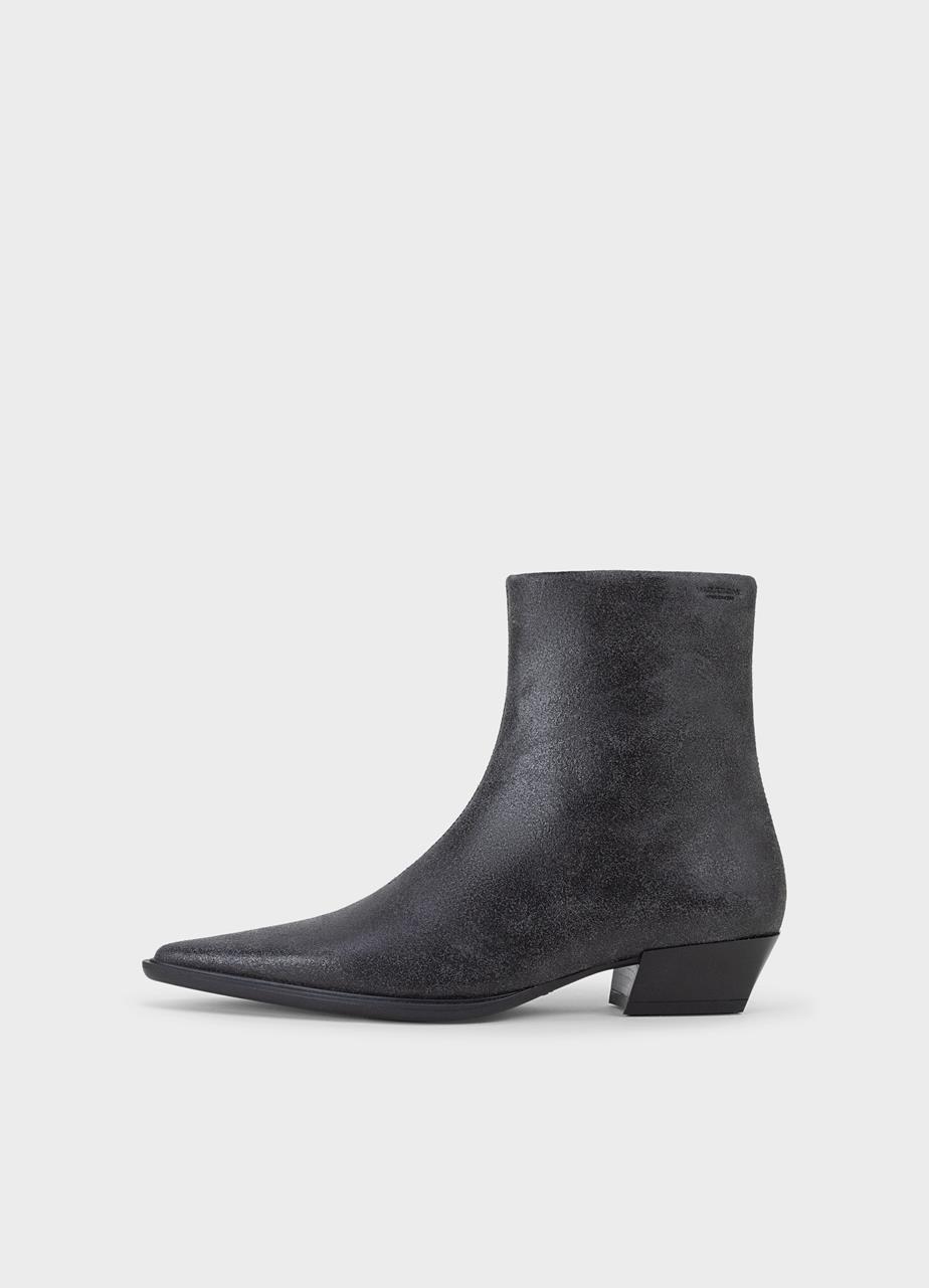 Cassie boots Black textured leather