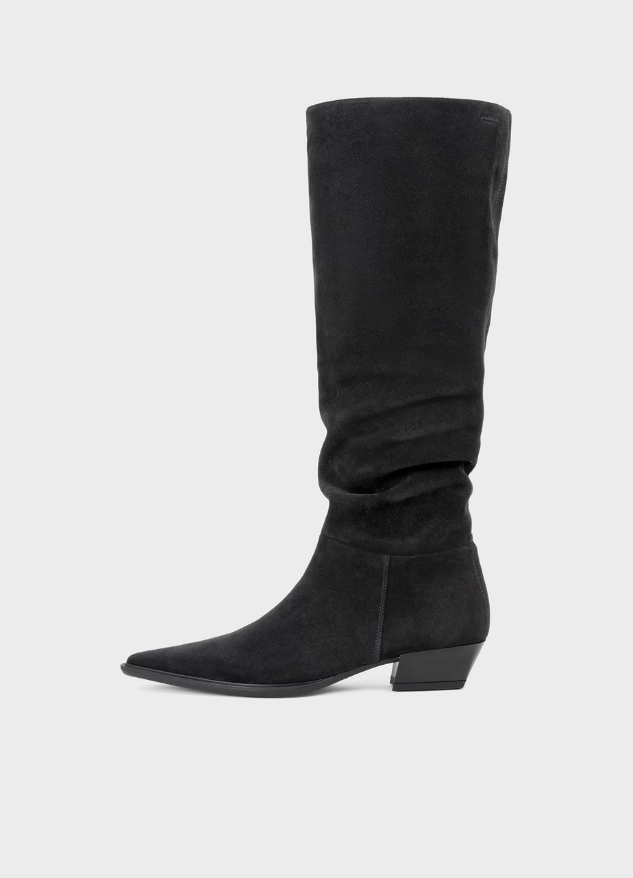 Cassie botas de cano alto Preto camurça