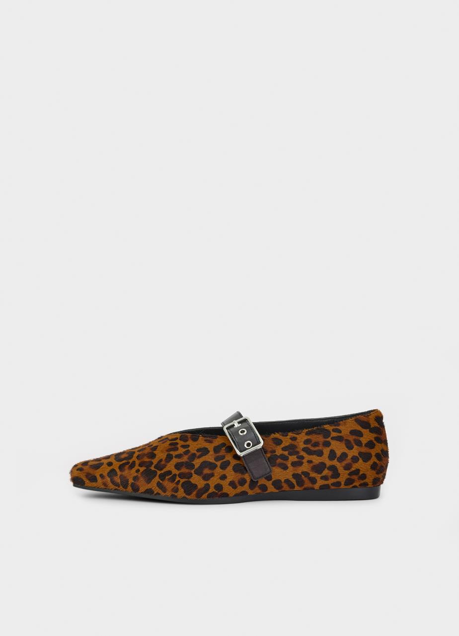 Wioletta ballerina's BRUIN HAIR-ON-LEATHER