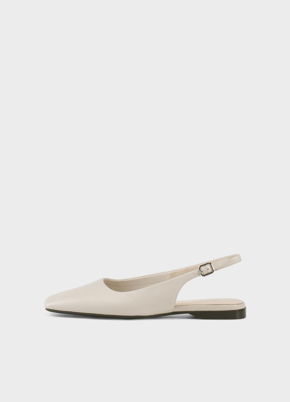 Delia ballerinaskor Off-White, Skinn