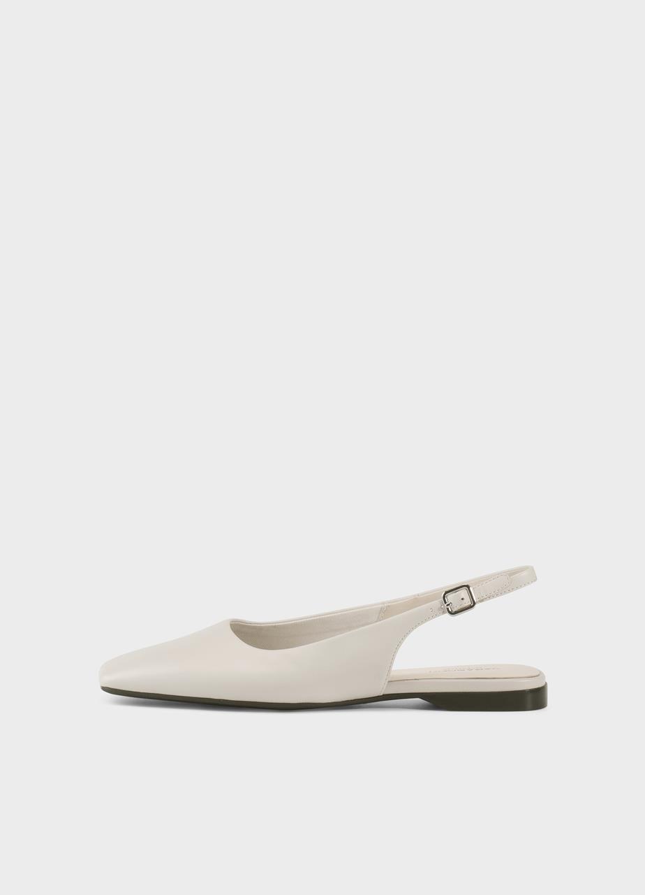 Delia ballerinaskor Off-White, Skinn