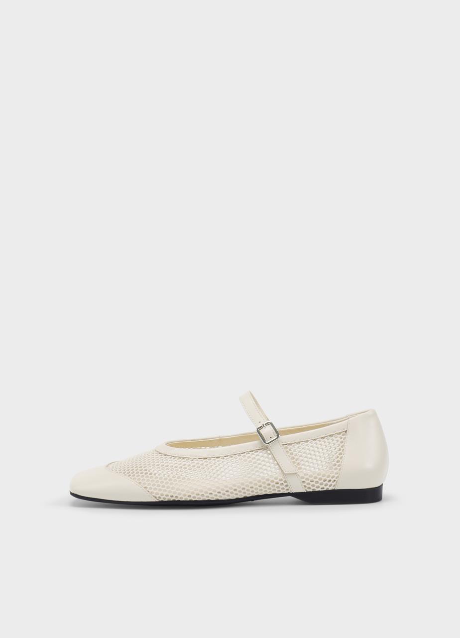 Delia shoes Off-White leather/mesh