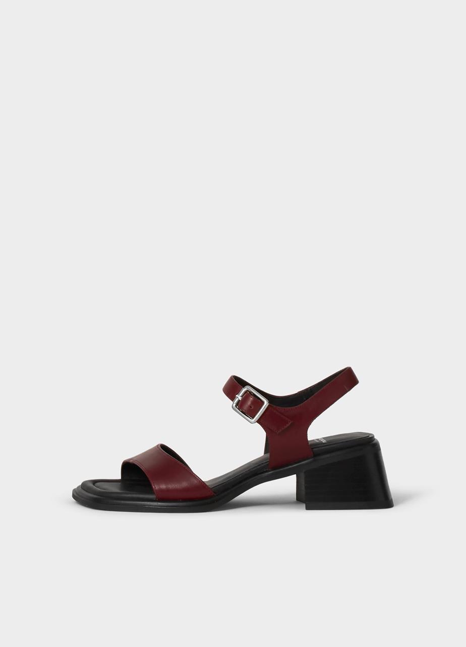 Ines sandalen Dunkelrotes leder