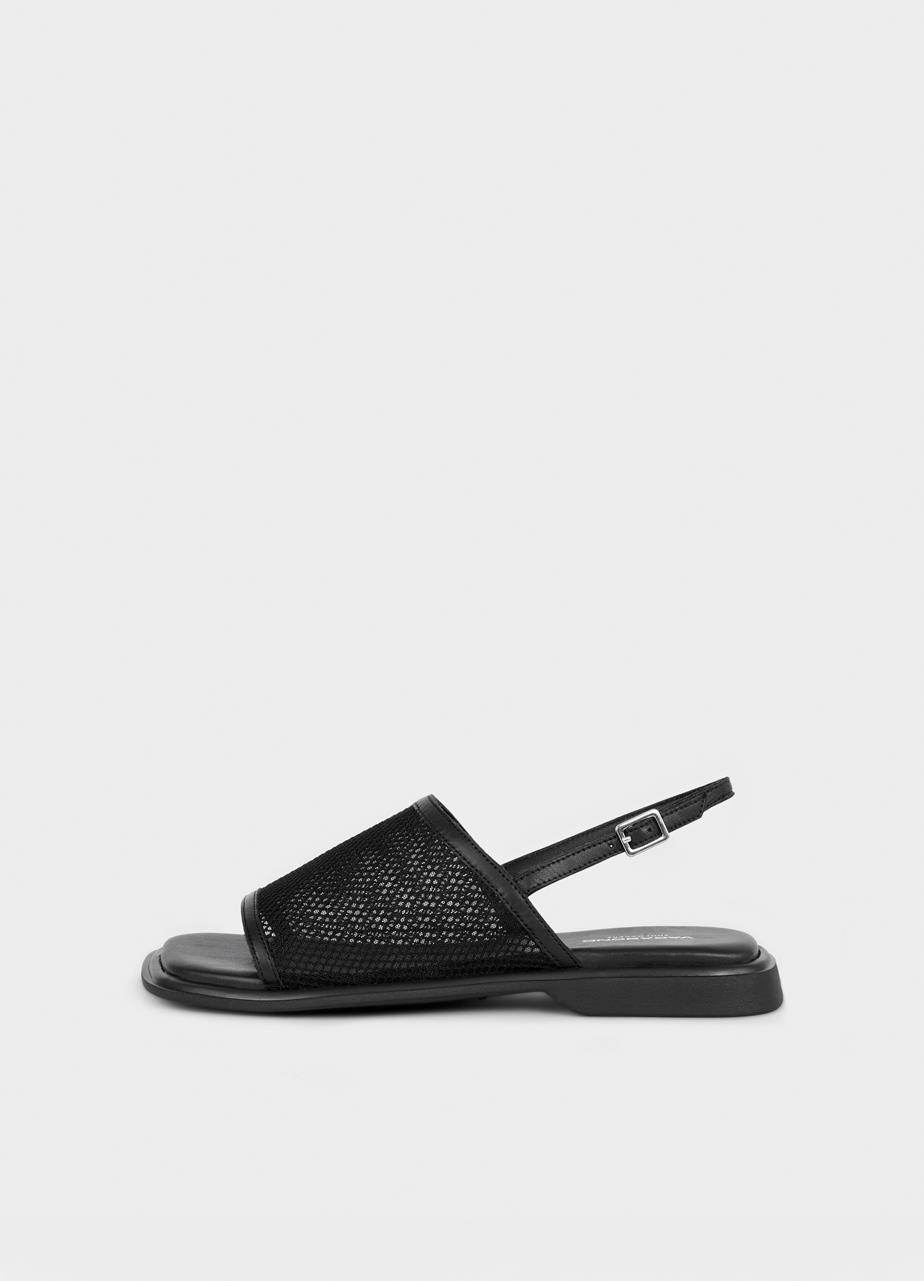 Izzy sandals Black leather/mesh