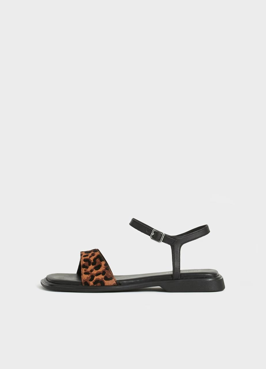 Izzy sandalen Braunes hair-on-leather