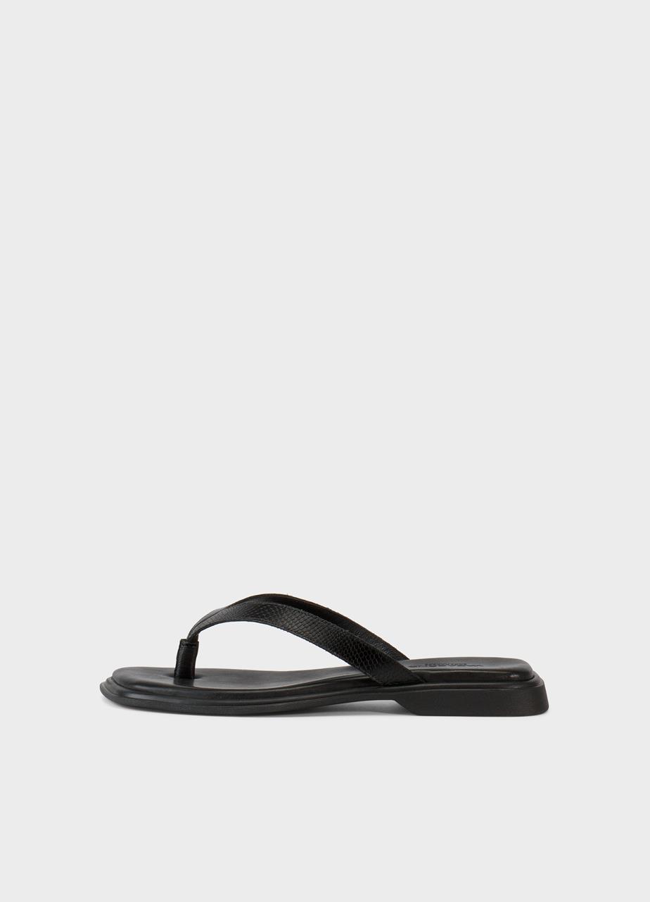 Izzy sandaler Svart, Präglat Skinn