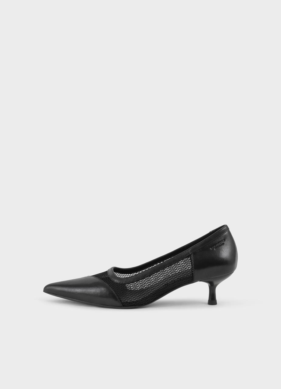 Lykke pumps Sort læder/mesh