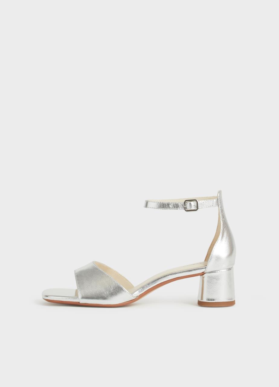 Piper heeled sandals SILVER METALLIC LEATHER