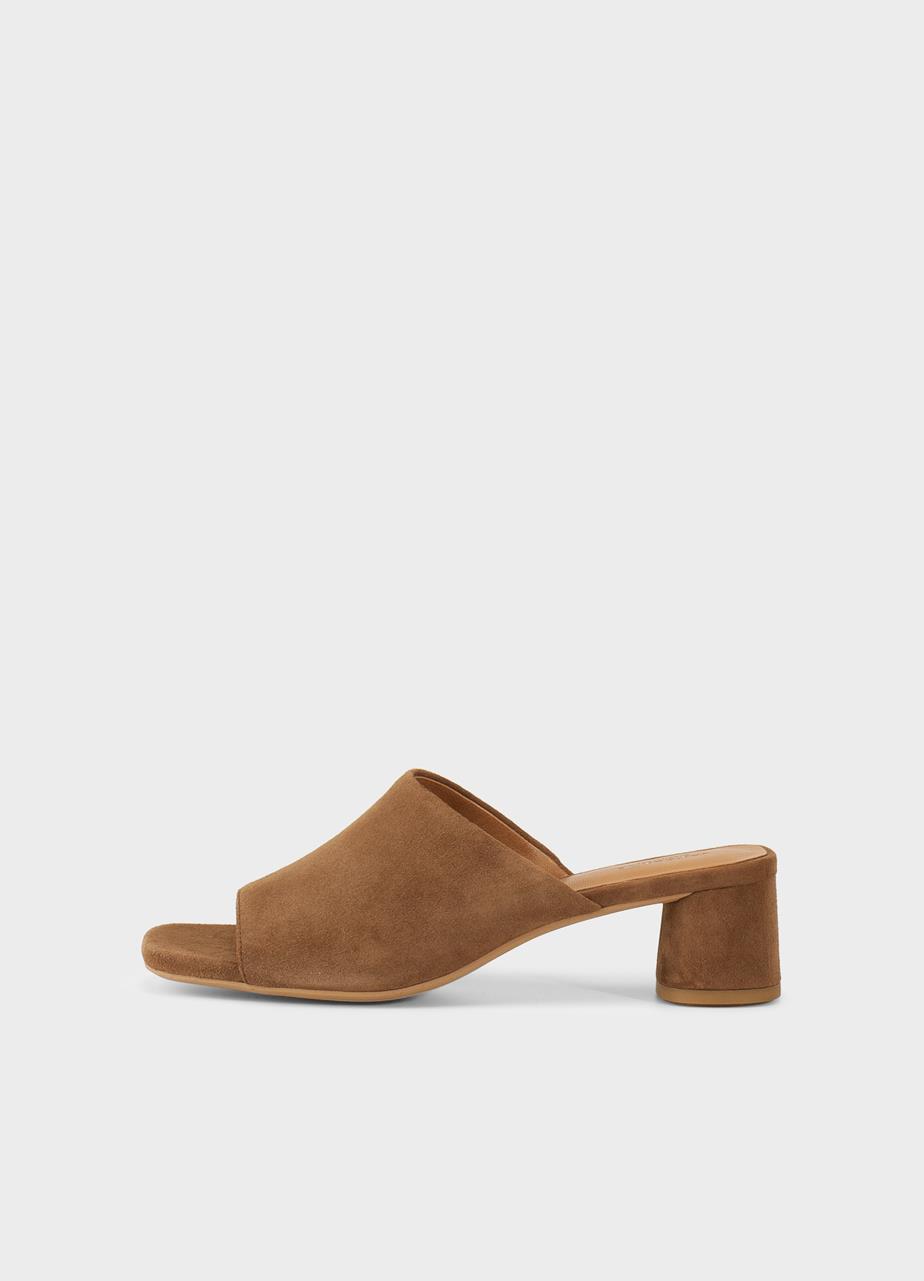 Piper mules Brun, Semsket Skinn