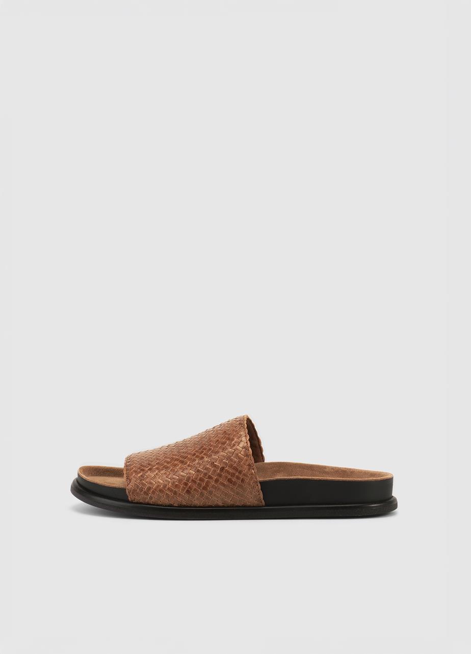 Effie sandały Brazowy, Braided Leather