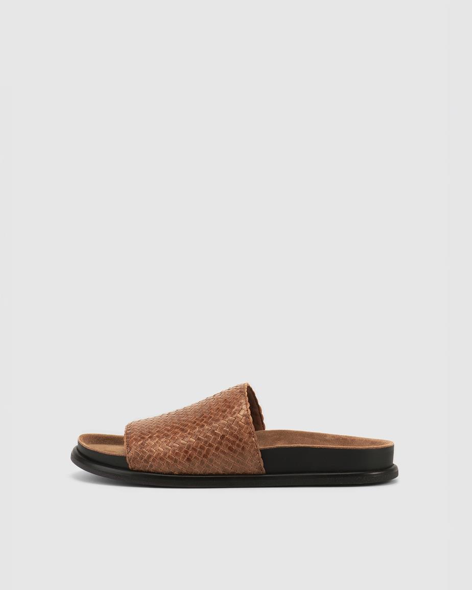 Effie sandaler Brun, Flätat Skinn