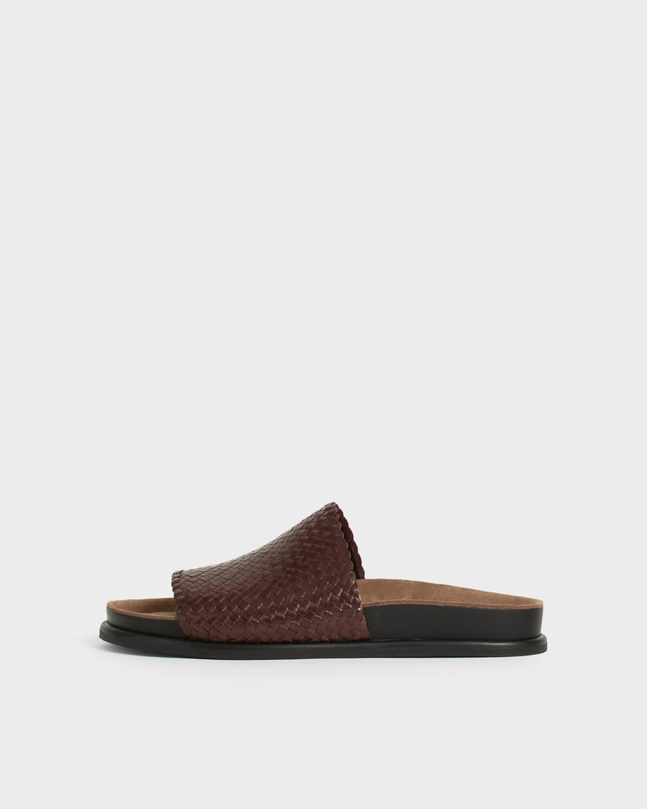 Effie sandaler Brun, Flätat Skinn