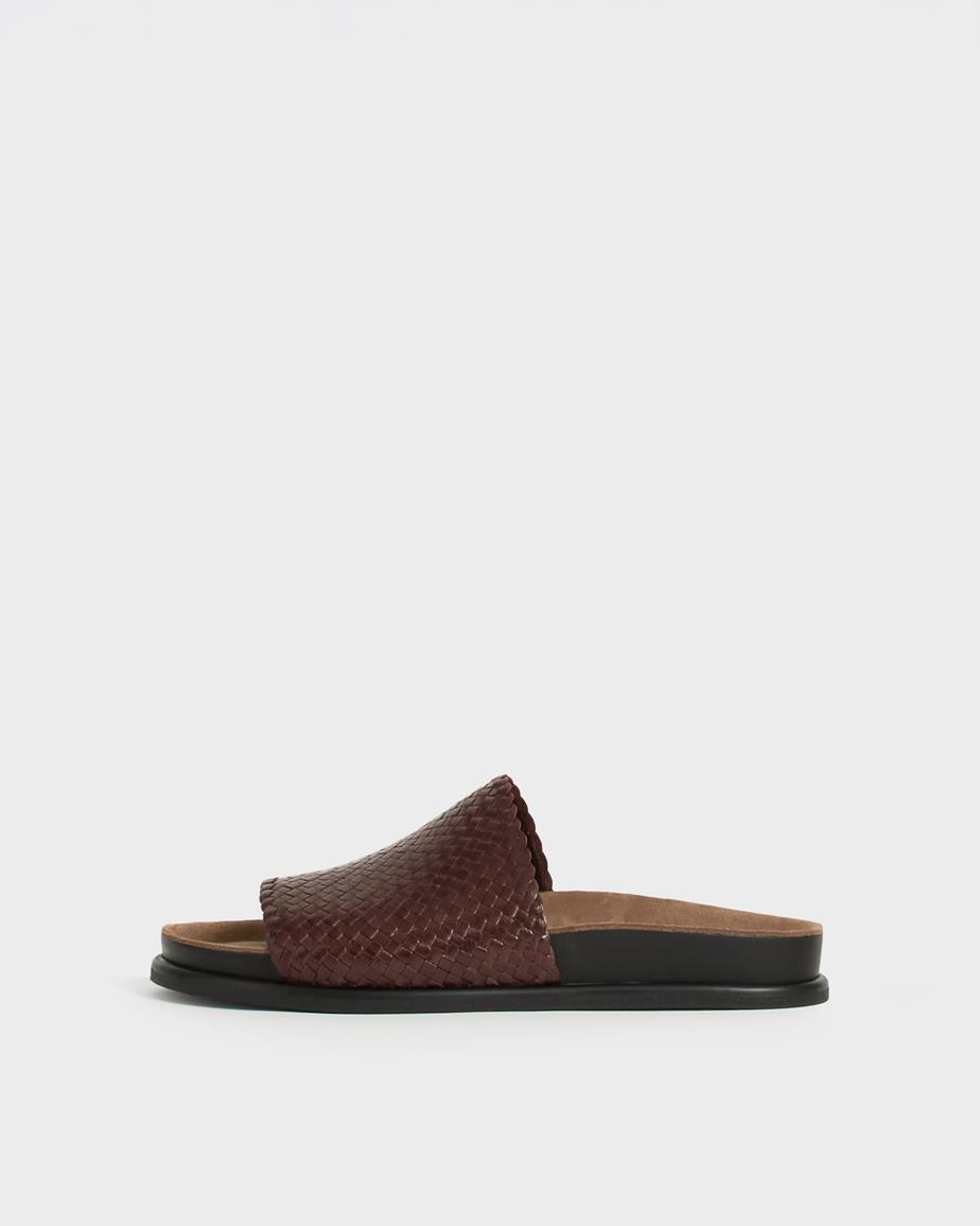 Effie sandaler Brun, Flätat Skinn