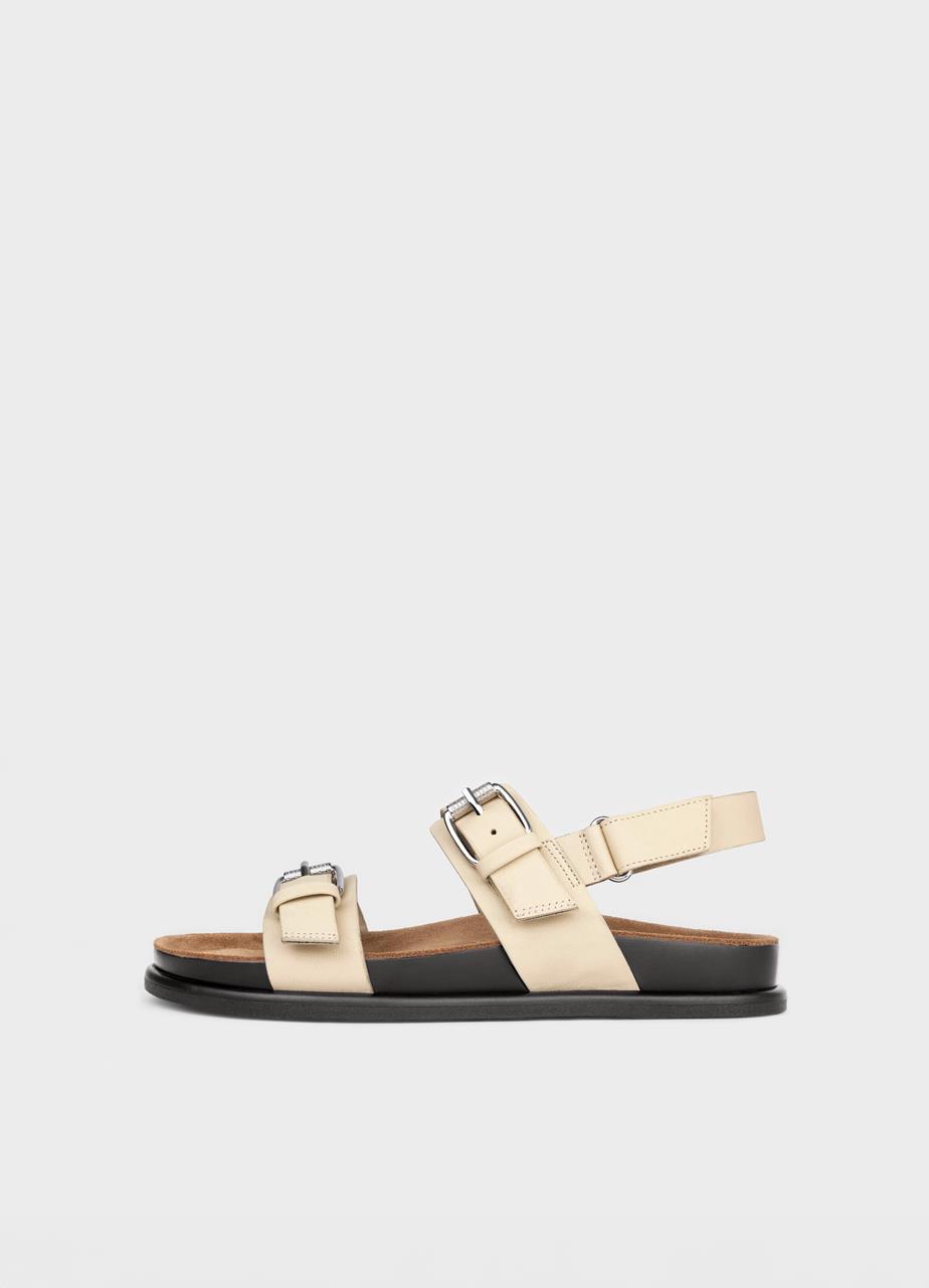 Effie sandalen GEBROKEN WIT LEER