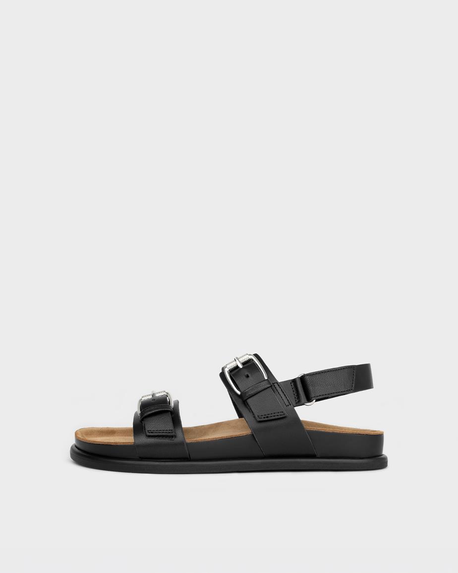 Effie sandali Nero, Pelle