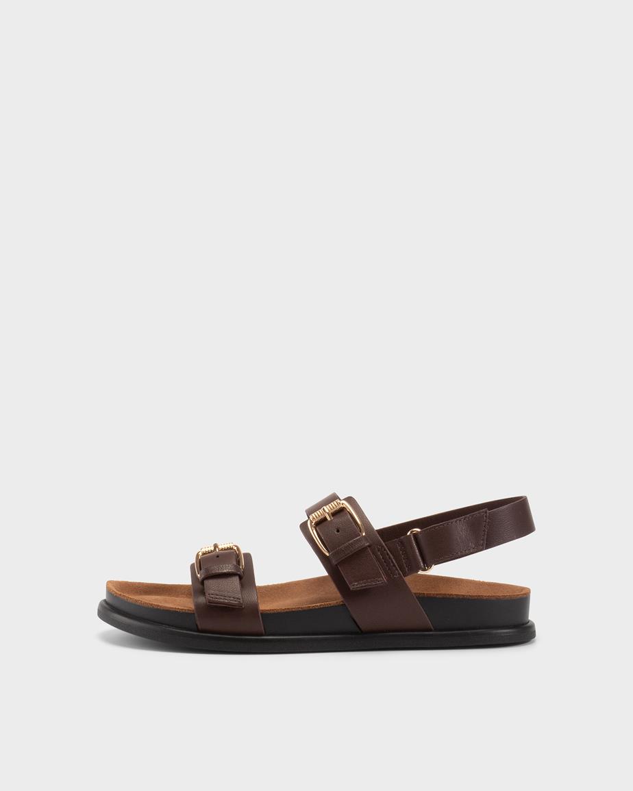 Effie sandaler Brun, Skinn