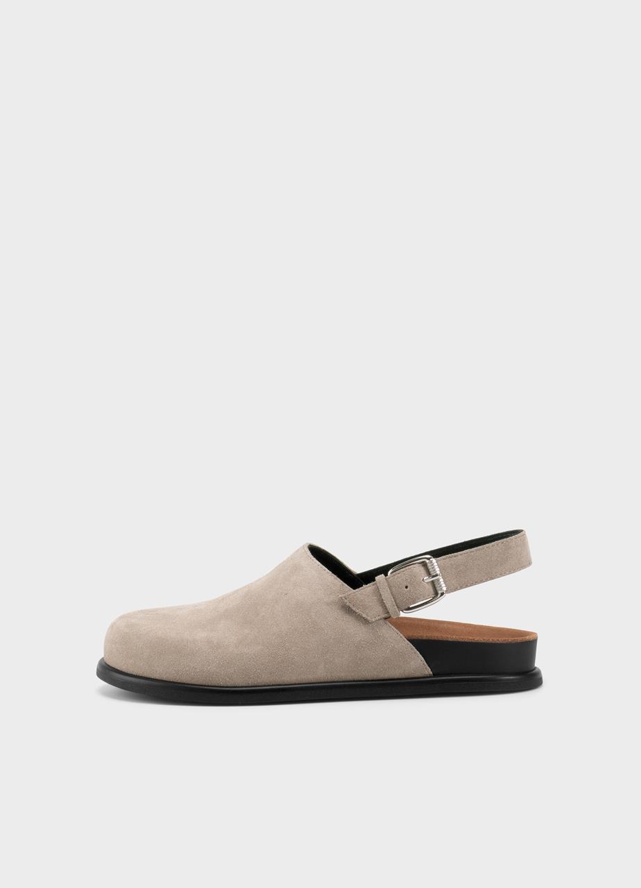 Effie sandaler Beige  semsket skinn