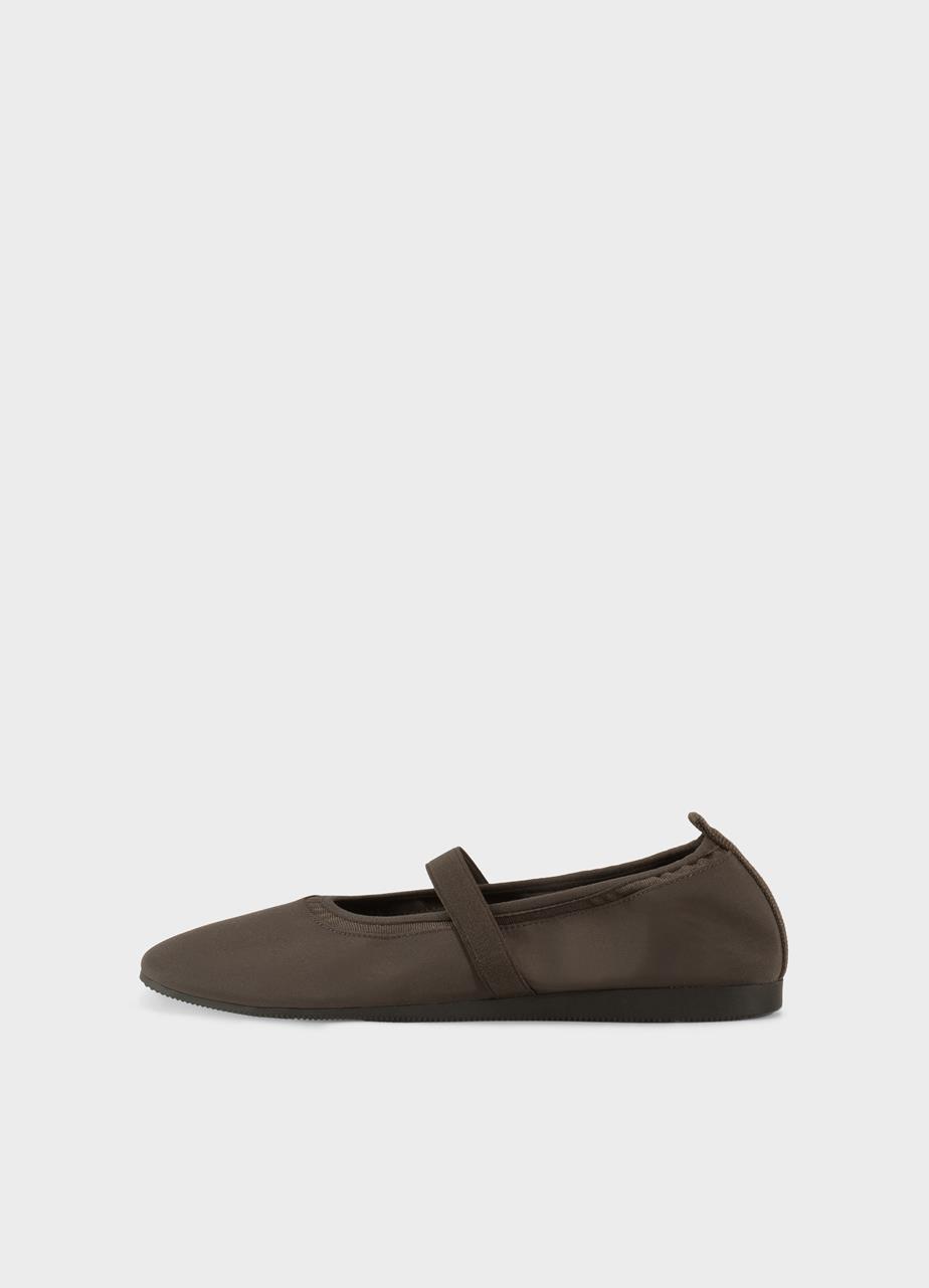 Hillary ballet flats Dark Brown, Textile