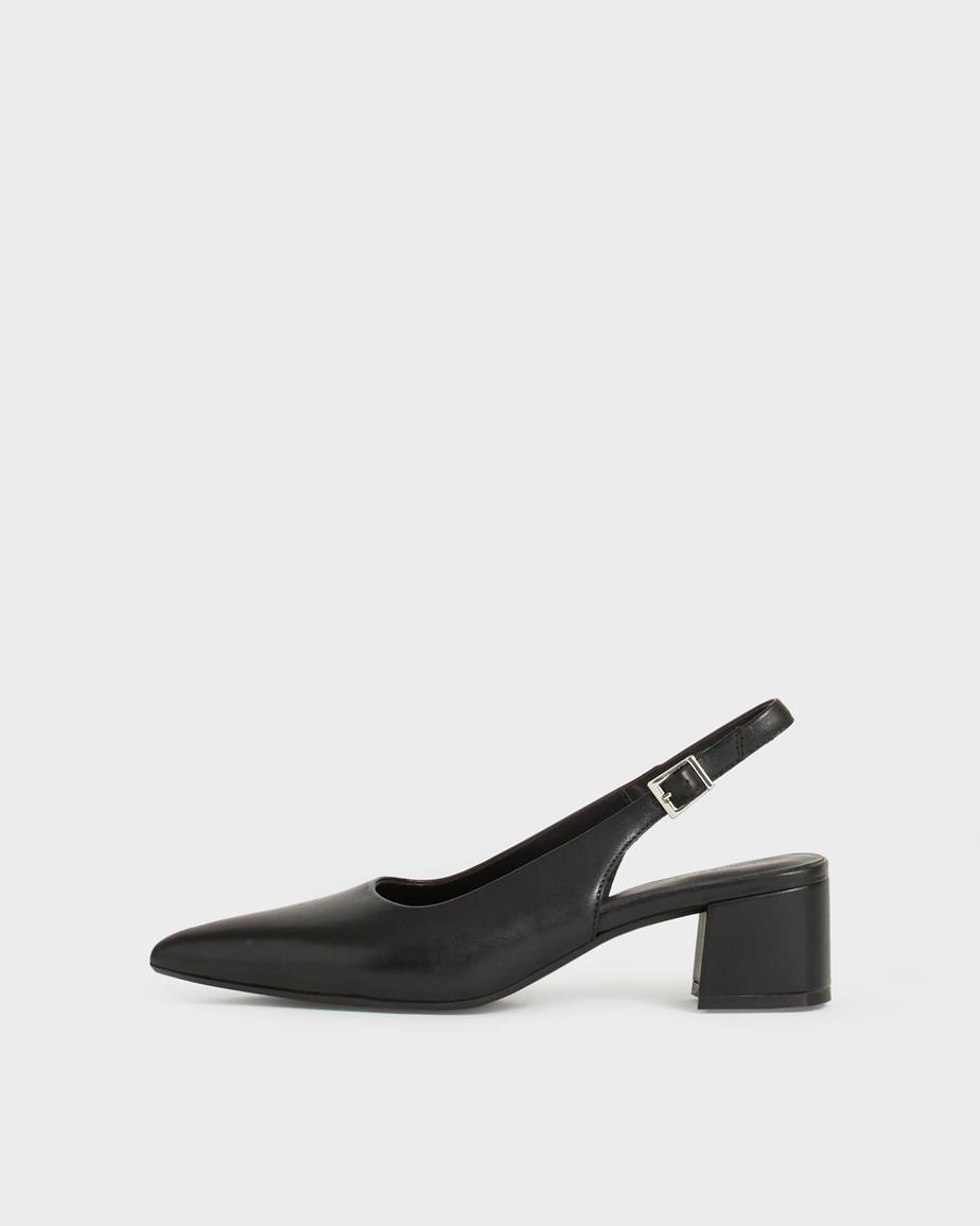 Marta pantofi cu toc Negru, Piele