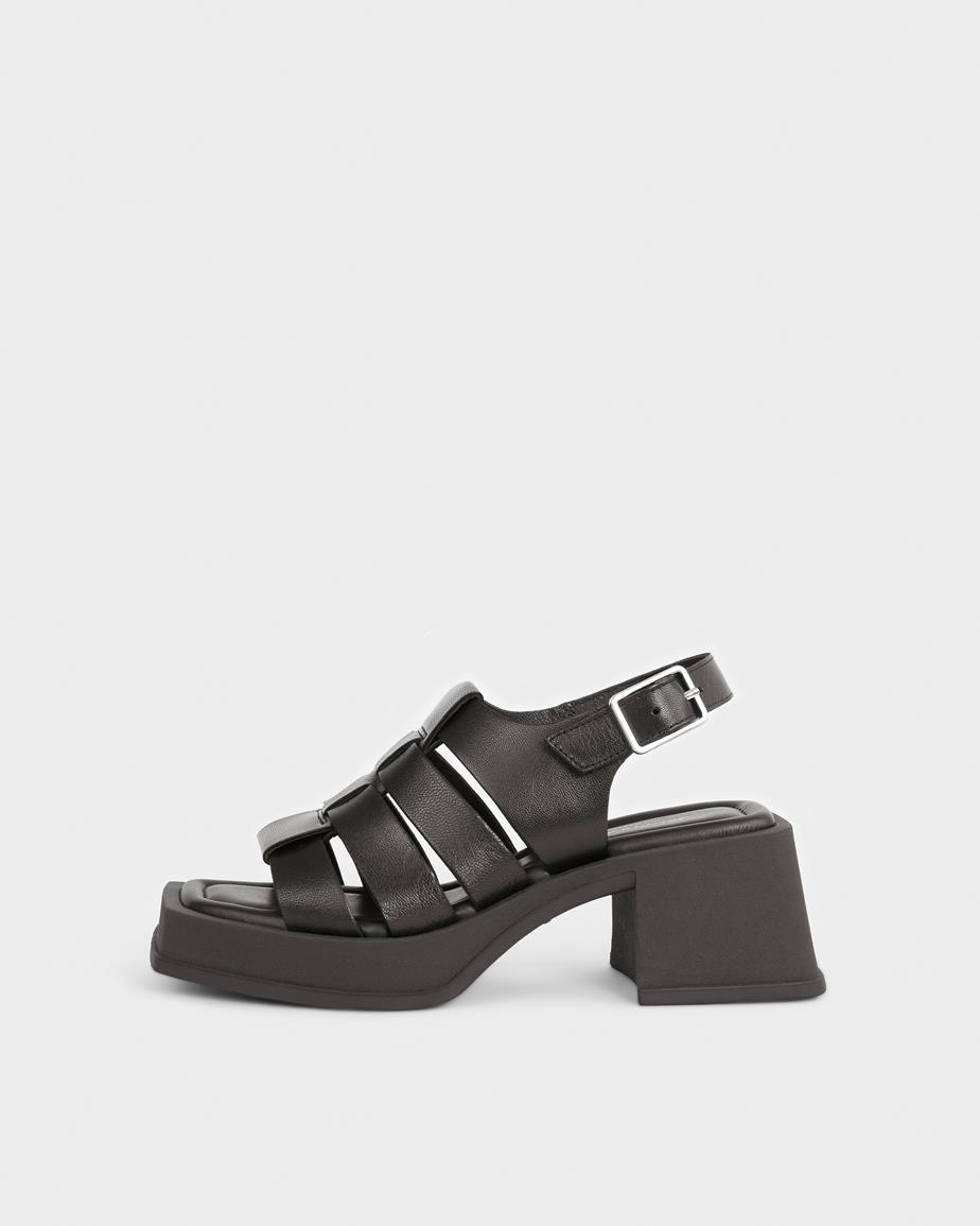 Hennie heeled sandals Black, Leather