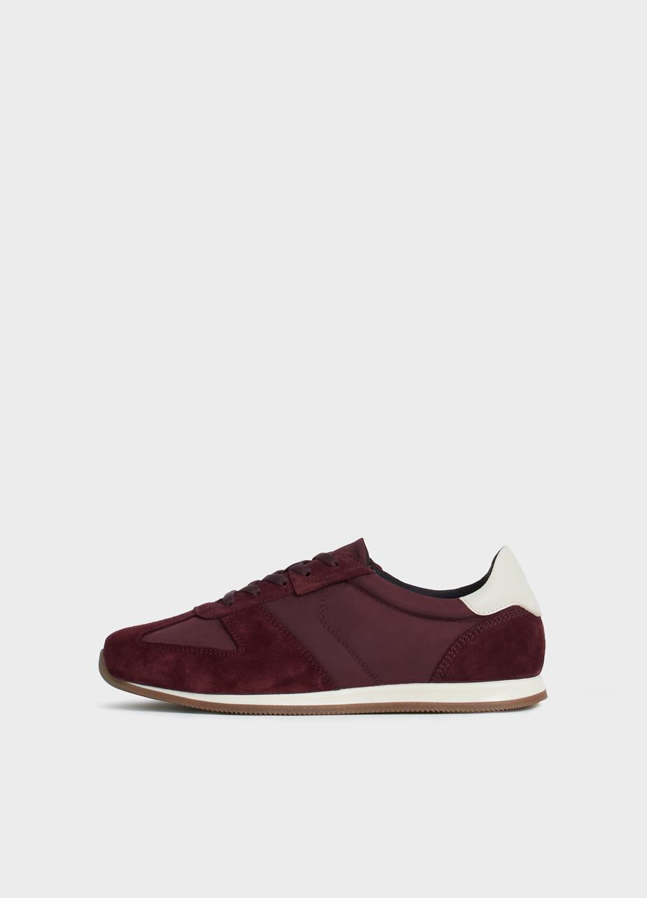 Yasmın sneakers Dark Red leather/textıle