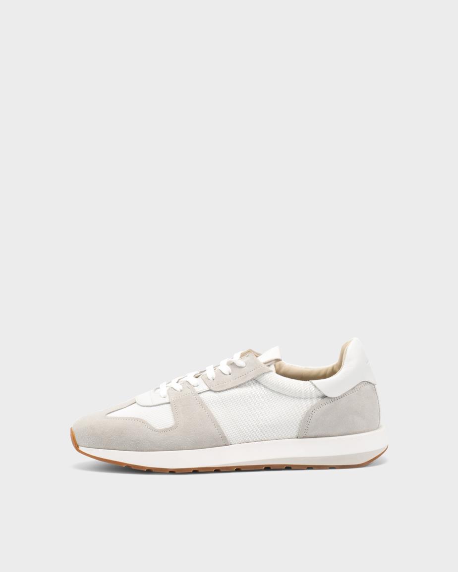 Paul runner sneaker Offwhite, Leder/Textil