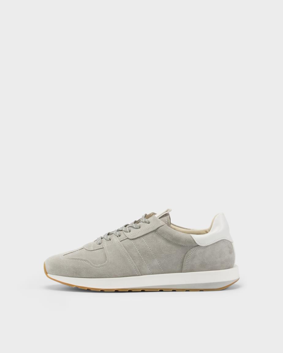 Paul runner sneaker Hellgrau, Veloursleder