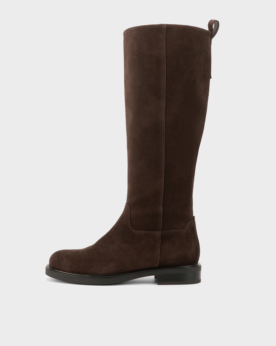 Freya tall boots Dark Brown, Suede