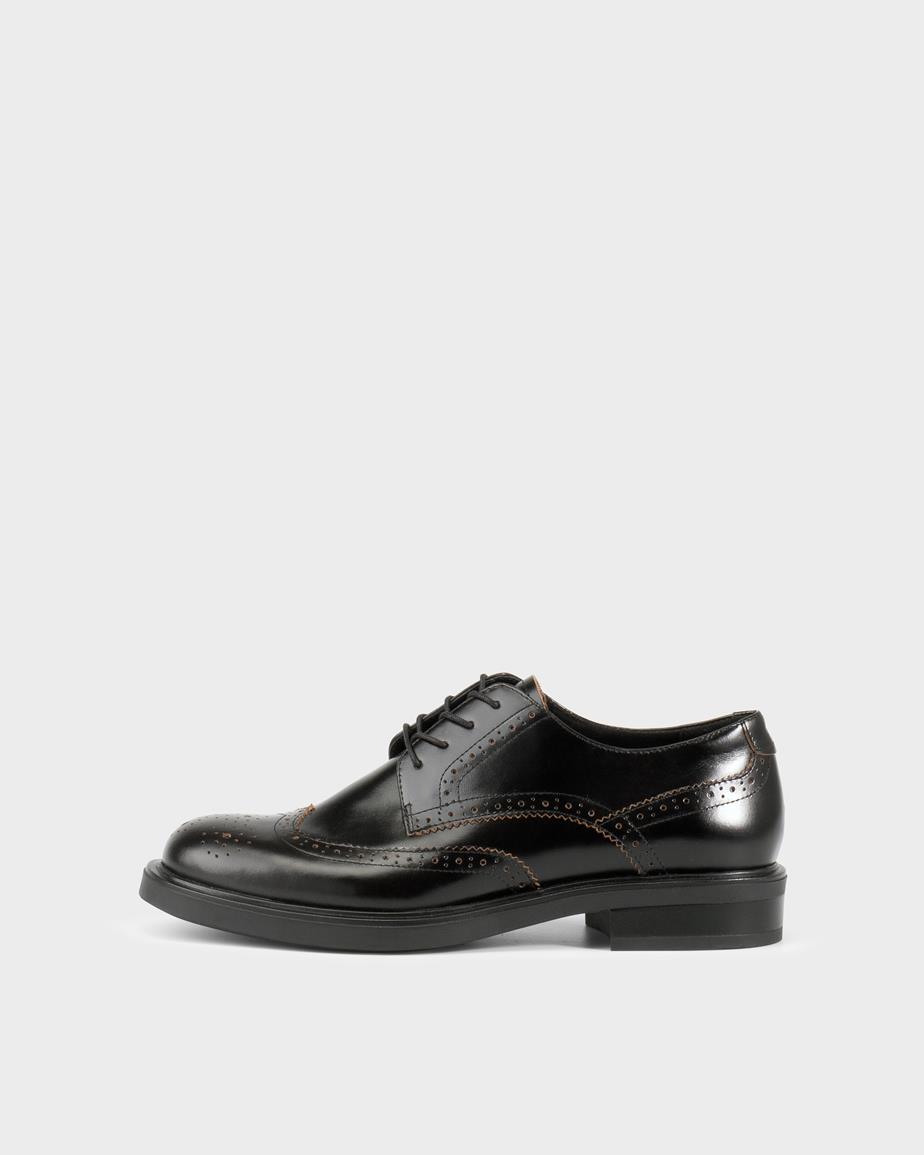 Freya shoes Black, Leather/Contrast Edges