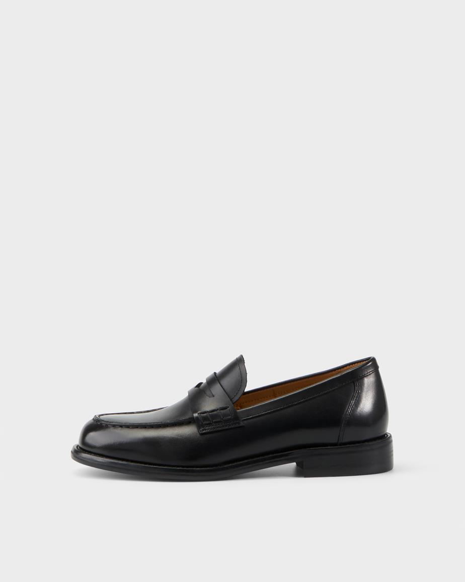 Linn mocassins Noir, Cuir