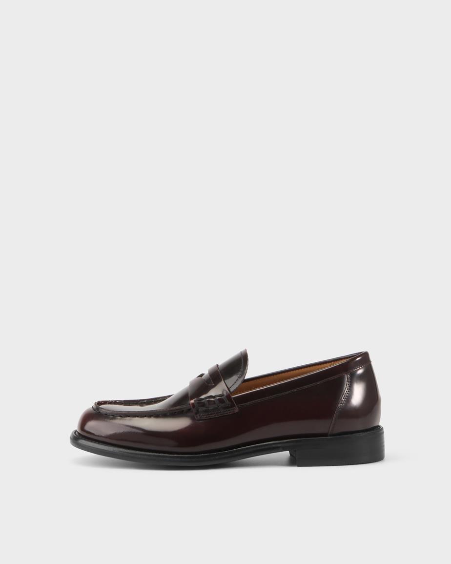 Linn loafers Mörkrött, Polerat Skinn