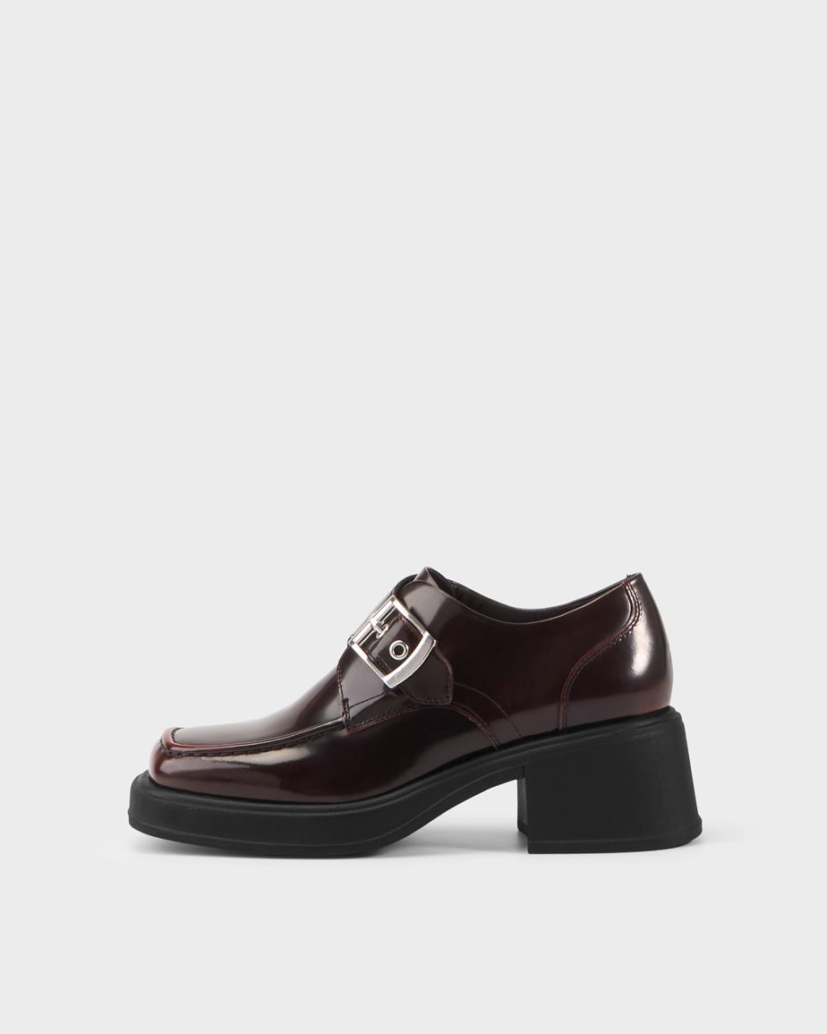 Dorah shoes Dark Red, Polished Leather