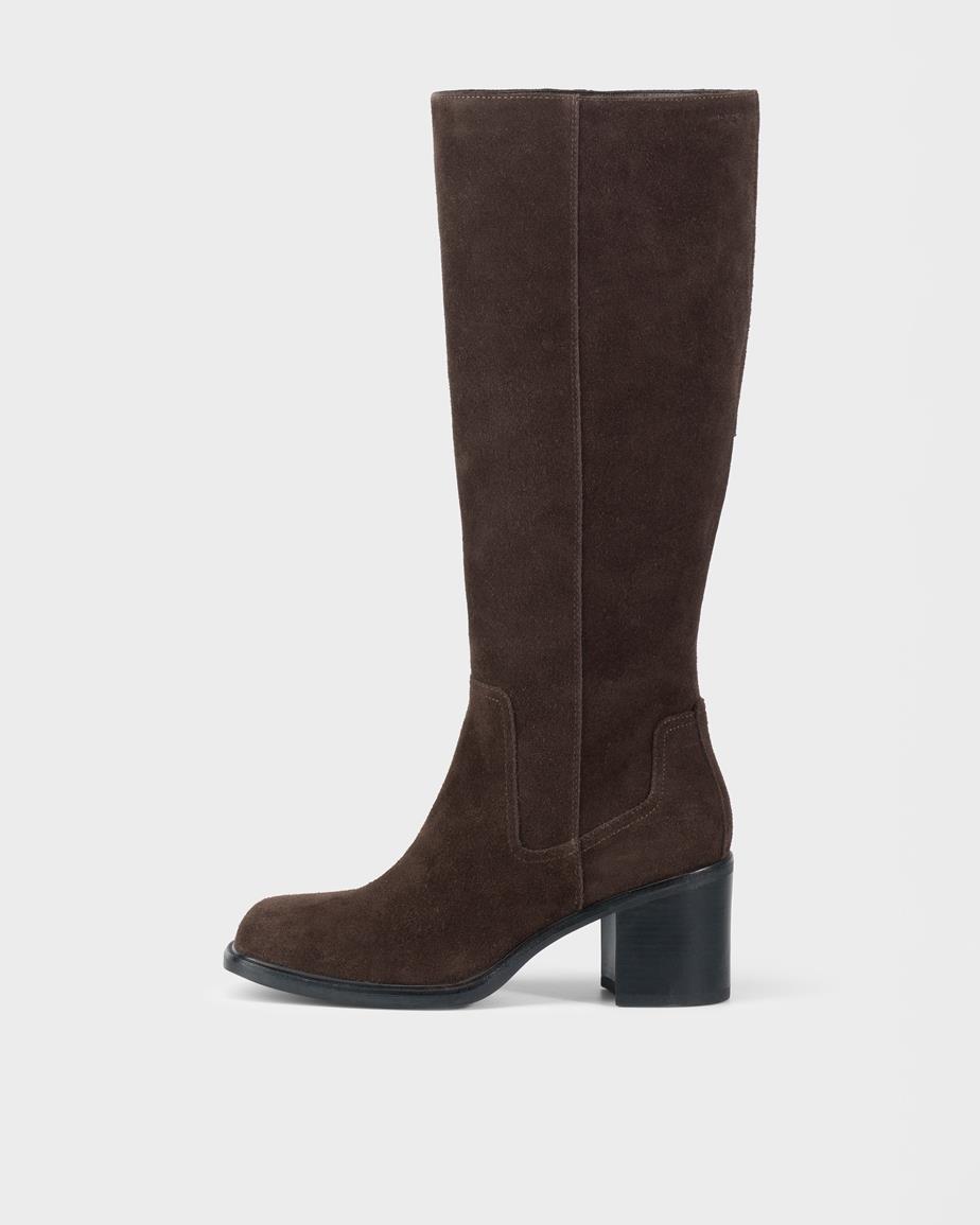 Meryl tall boots Dark Brown, Suede