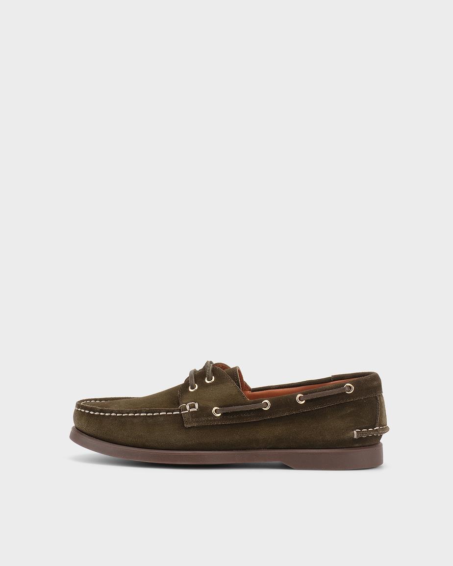Loui m schuhe Dunkelgrün, Verwaschenes Wildleder