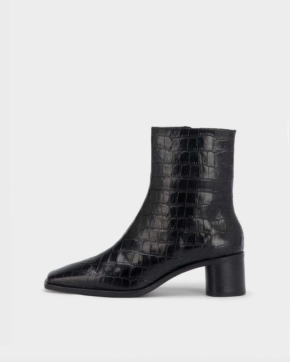 Fay ankelboots Svart, Präglat Skinn