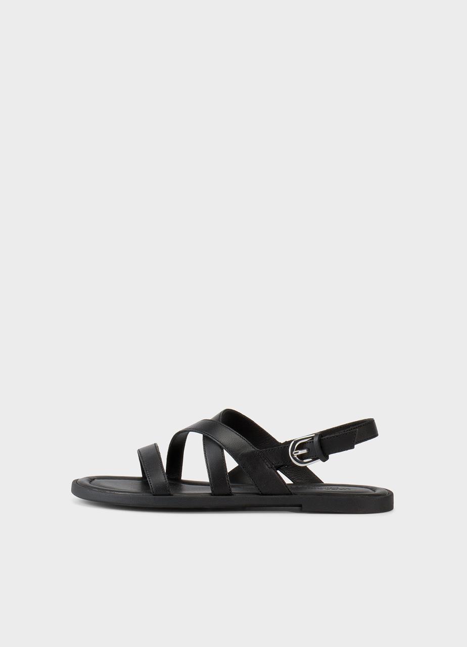 Zaida sandały Czarny, Skóra