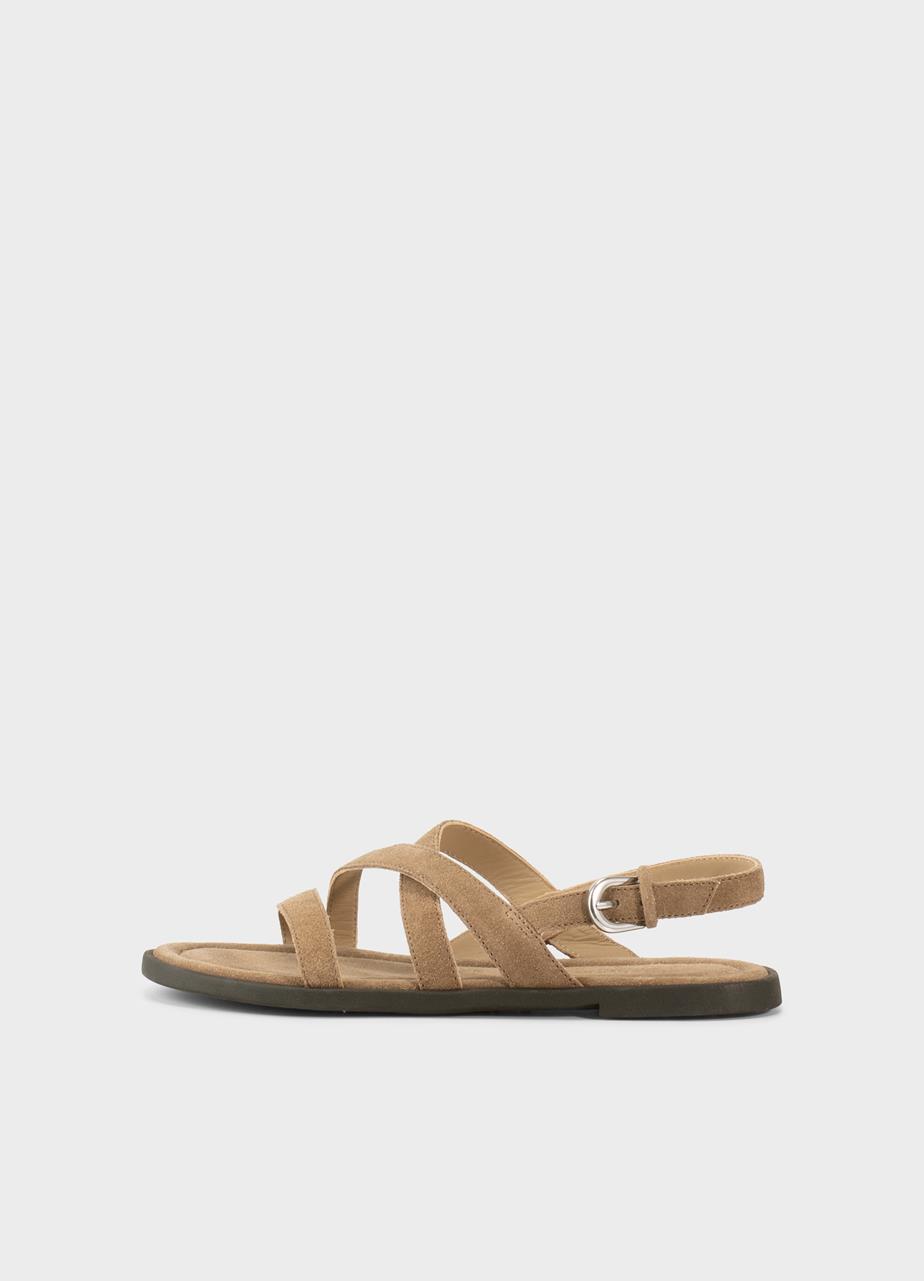 Zaida sandały Bezowy, Zamsz