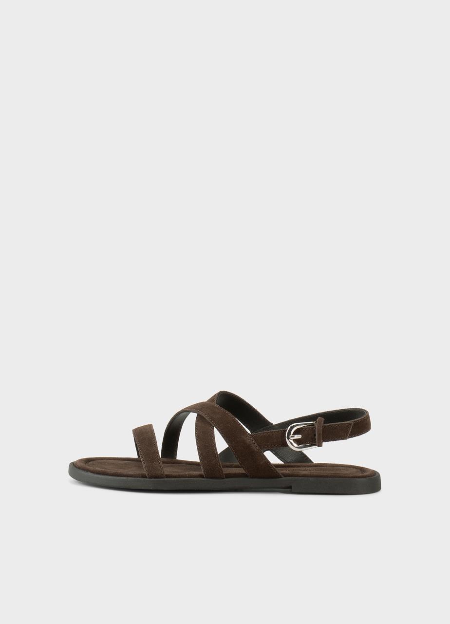 Zaida sandały Ciemny Braz, Zamsz